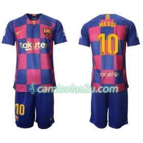 Camisolas de Futebol FC Barcelona Lionel Messi 10 Criança Equipamento Principal 2019/20 Manga Curta
